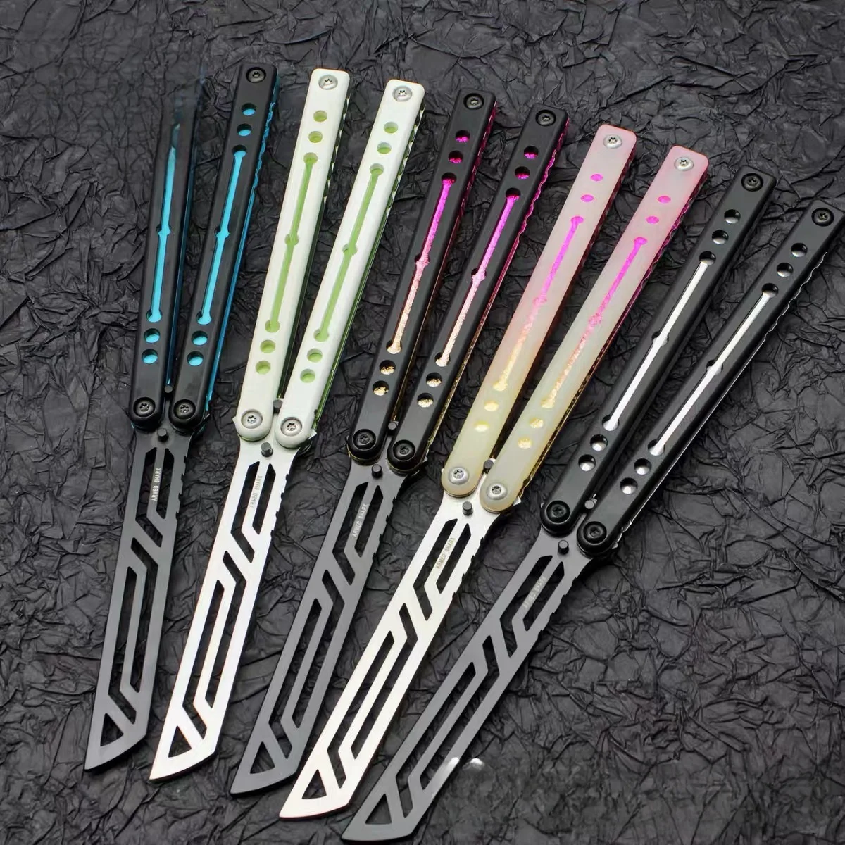 

Armed Shark Nautilus V2 Clone Balisong Trainer 7075 Aluminum Butterfly Training Knife G10 Handle EDC Hand Tool