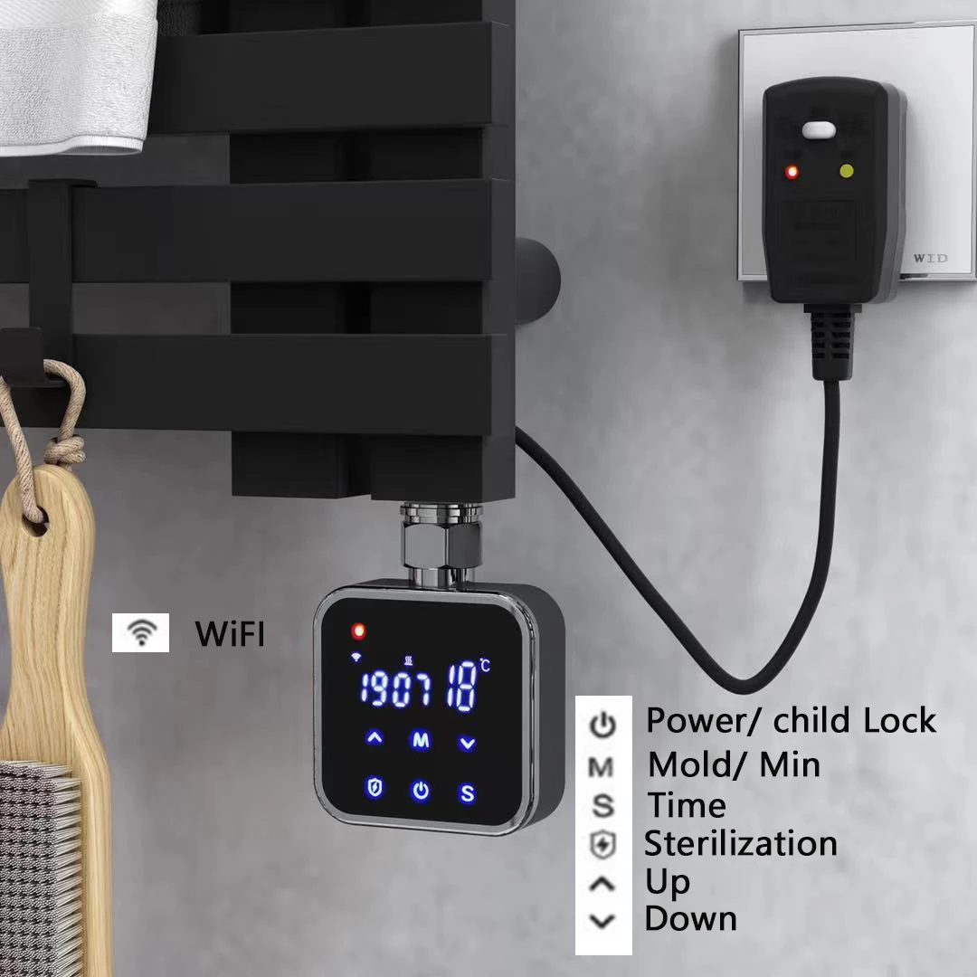 Intelligent Towel Warmer and Drying Rack Heated Towel Rack Holder Wall Mount Wifi Tuya App Heater for Bathroom Shelf