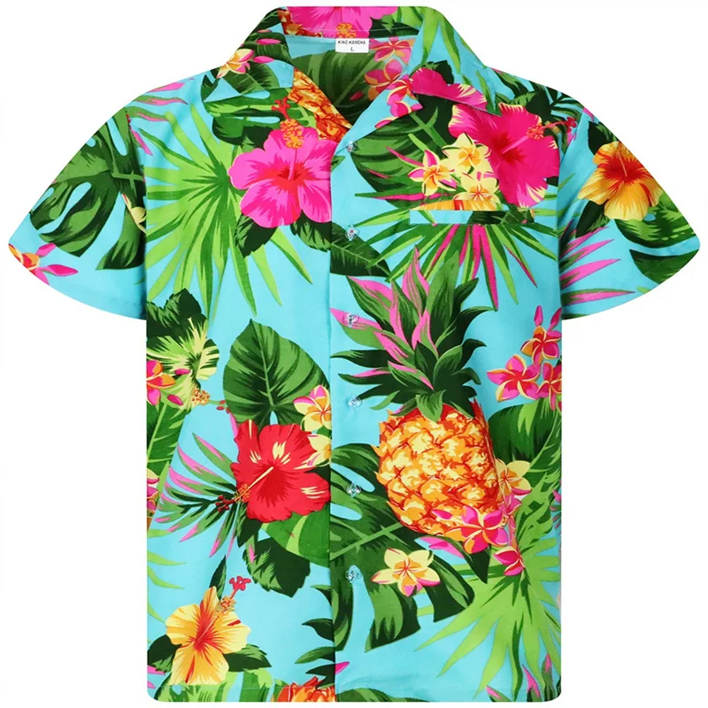 thumbnail image 1 of Camisas para hombre con estampado 3D de loros tropicales lindos, ropa de calle hawaiana de gran tamaño para playa, ropa de hombre con solapa y botón, 1 of 5