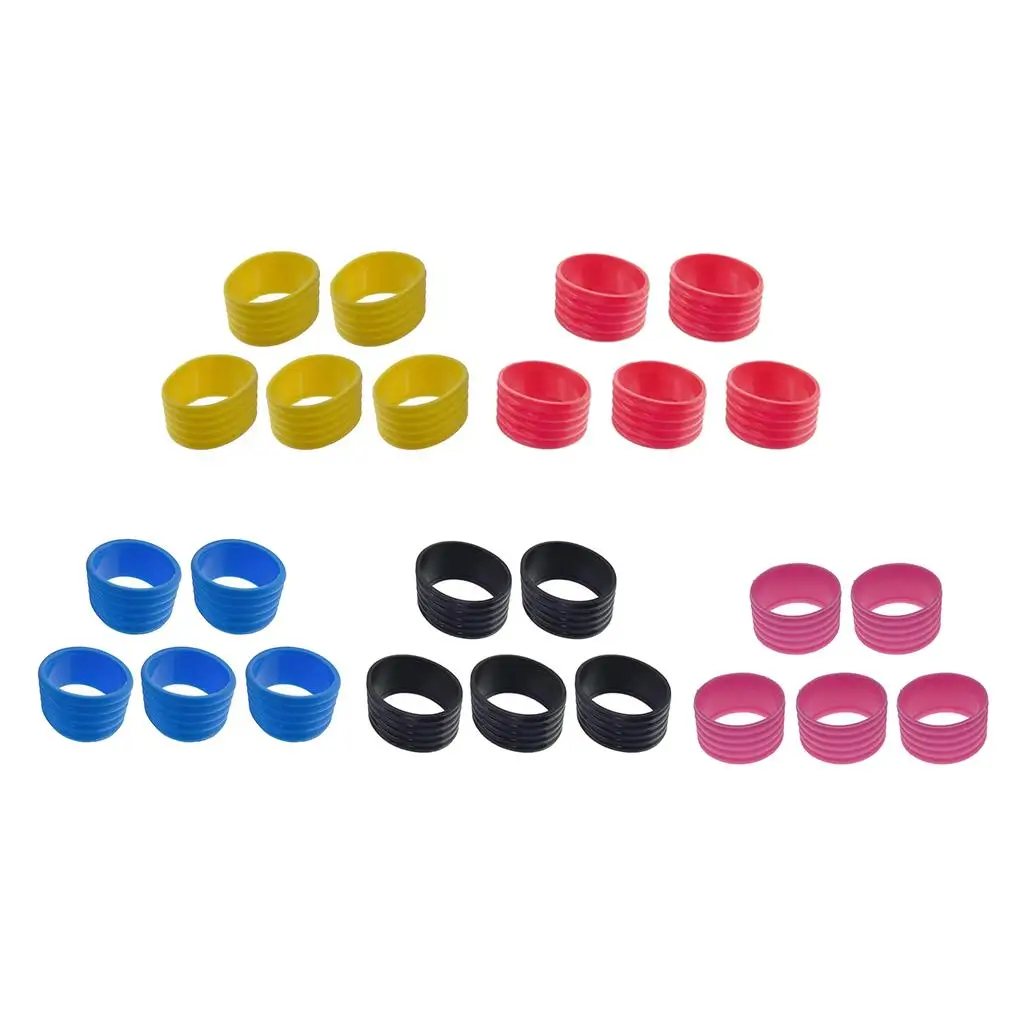 Set of 5 Tennis Racquet Grip Ring Sweat Absorbing Silicone Handle Fix Ring tennis accessories