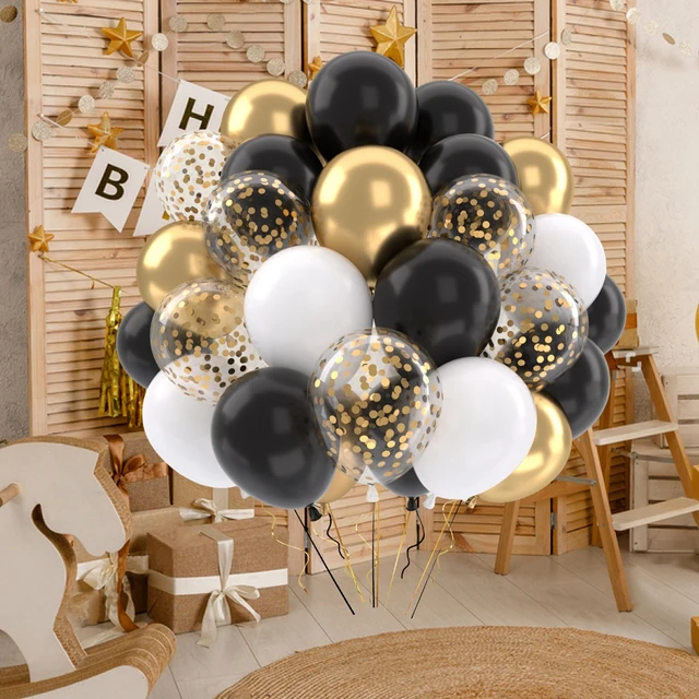 Gold Confetti & Metallic Latex Balloons – Party Decoration Set 3