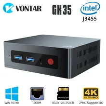VONTAR GK35 Windows 10 Mini PC Intel Apollo See Celeron J3455 J4205 8GB RAM 128GB 256GB SSD dual Wifi BT 1000M LAN Desktop