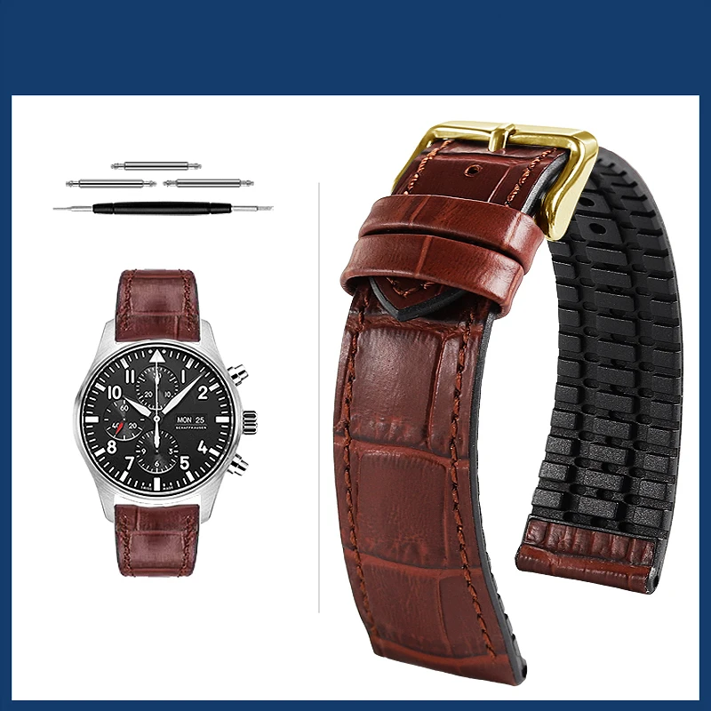 Premium Cowhide Leather Watch Strap with Butterfly Buckle - Various Sizes