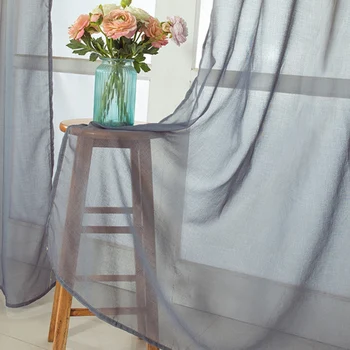 Elegant Window Voile Panel Drape Gradient Solid Color Sheer Window Curtains Treatment for Home Decor Bedroom Living Room Patio 5