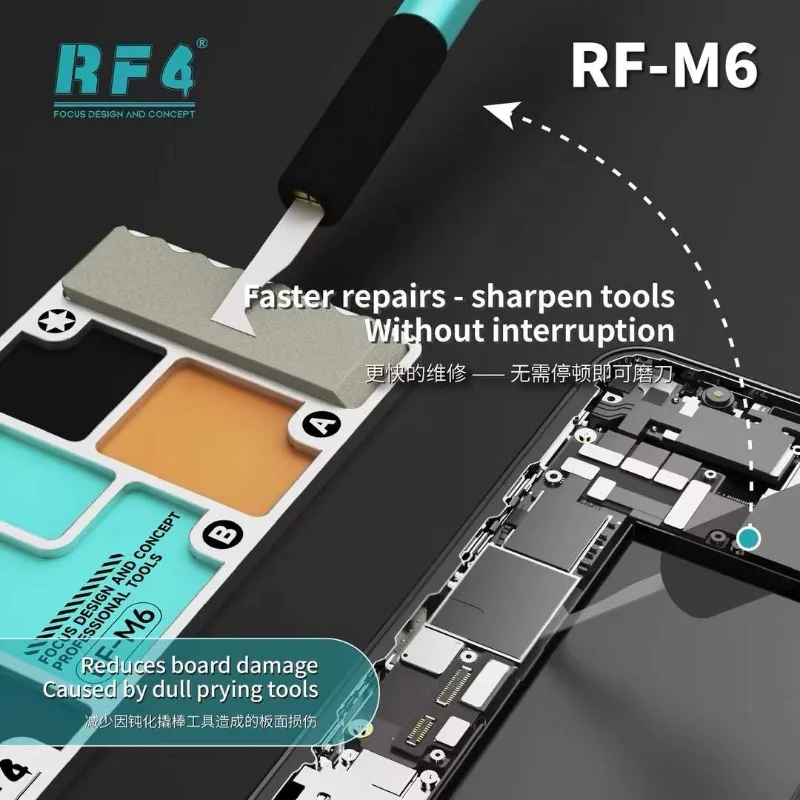 RF4 RF-M6 합금 자석식 나사 보관판 아이폰 태블릿 휴대폰 나사 트레이 플레이트 수리 도구 (롤링 방지 패드 포함)