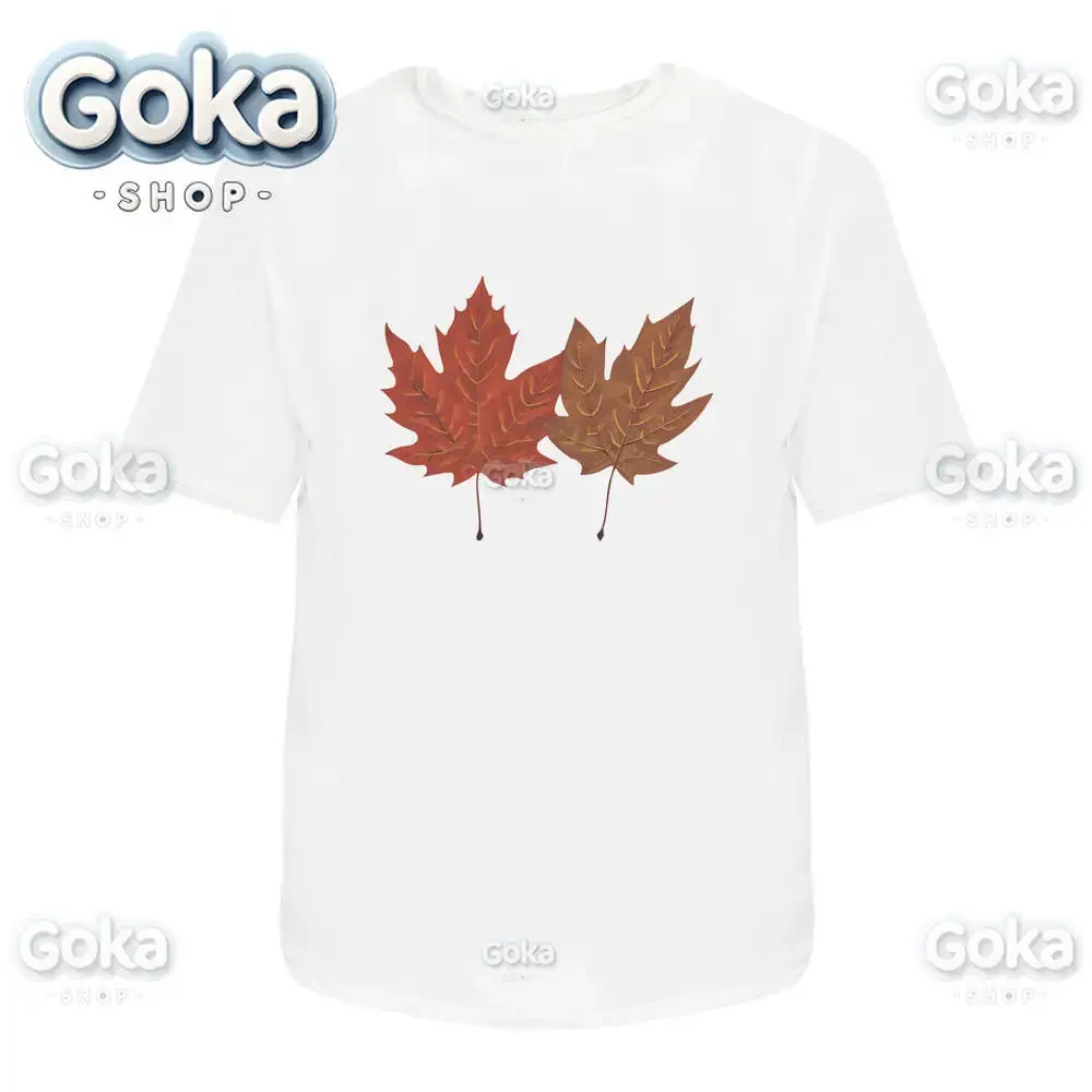 thumbnail image 1 of Camisetas con gráficos de hojas de otoño, ropa para hombre, nuevas camisetas y tops, camisetas de algodón para mujer, camisetas estampadas, ropa Y2K, lindas y divertidas camisetas, 1 of 7