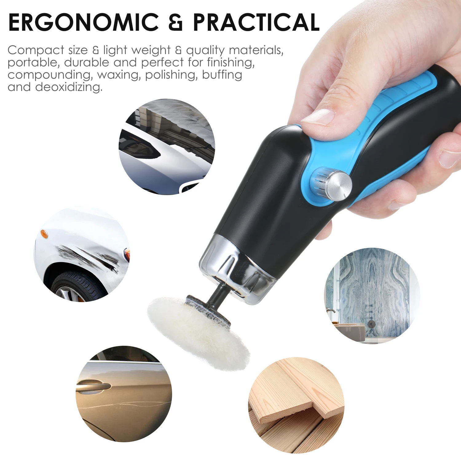 KKmoon 60W Mini Polishing Machine 8500RPM Variable Speed Car Polisher Electric Polisher Automobile Scratch Remover Repair Tool