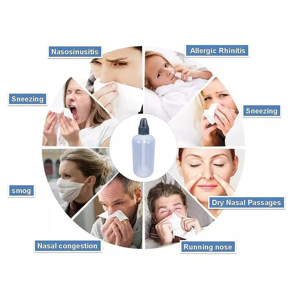 250ml Nose Wash Cleaner Nasal Irrigator Rinse Bottle Sinusitis Rhinitis Treatment Nasal Nose Wash Bottle For Adults Children nasal irrigator set