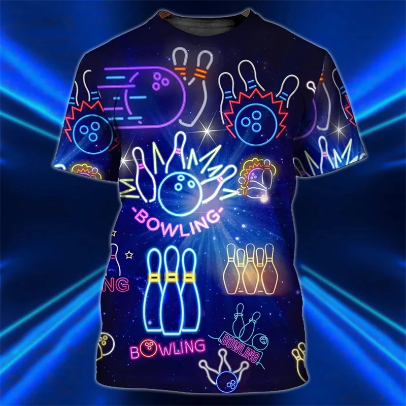 

Bowling Jersey Men's T-Shirt Summer Fashion Streetwear O Neck Casual Short-Sleeve Gym Tops Men Clothing Club Uniform Clothes 4XL