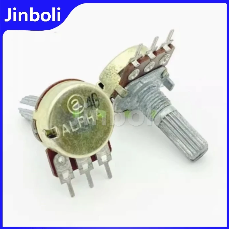 1PCS 16 Type A100K With Center Positioning Single 3Pins Audio Speaker Volume Potentiometer Flower Shaft 20mm