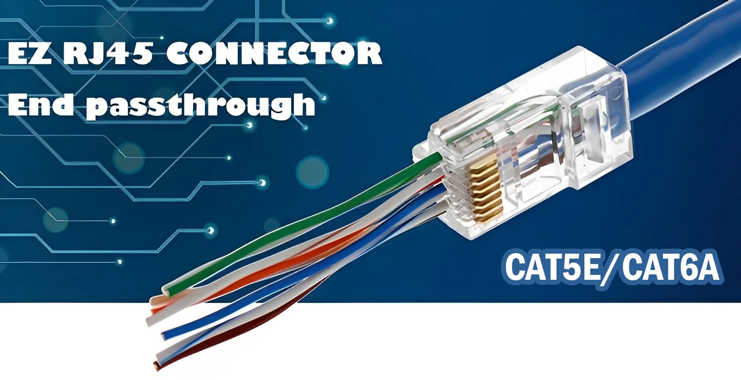 passar através do conector de rede não blindado passagem modular através do plugue para cabos ethernet