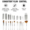 36-Pack Artist Paint Brushes Set, Premium Wood Handle with Nylon Bristles, Includes Round, Filbert, Flat, Angle for Acrylic, Oil 3