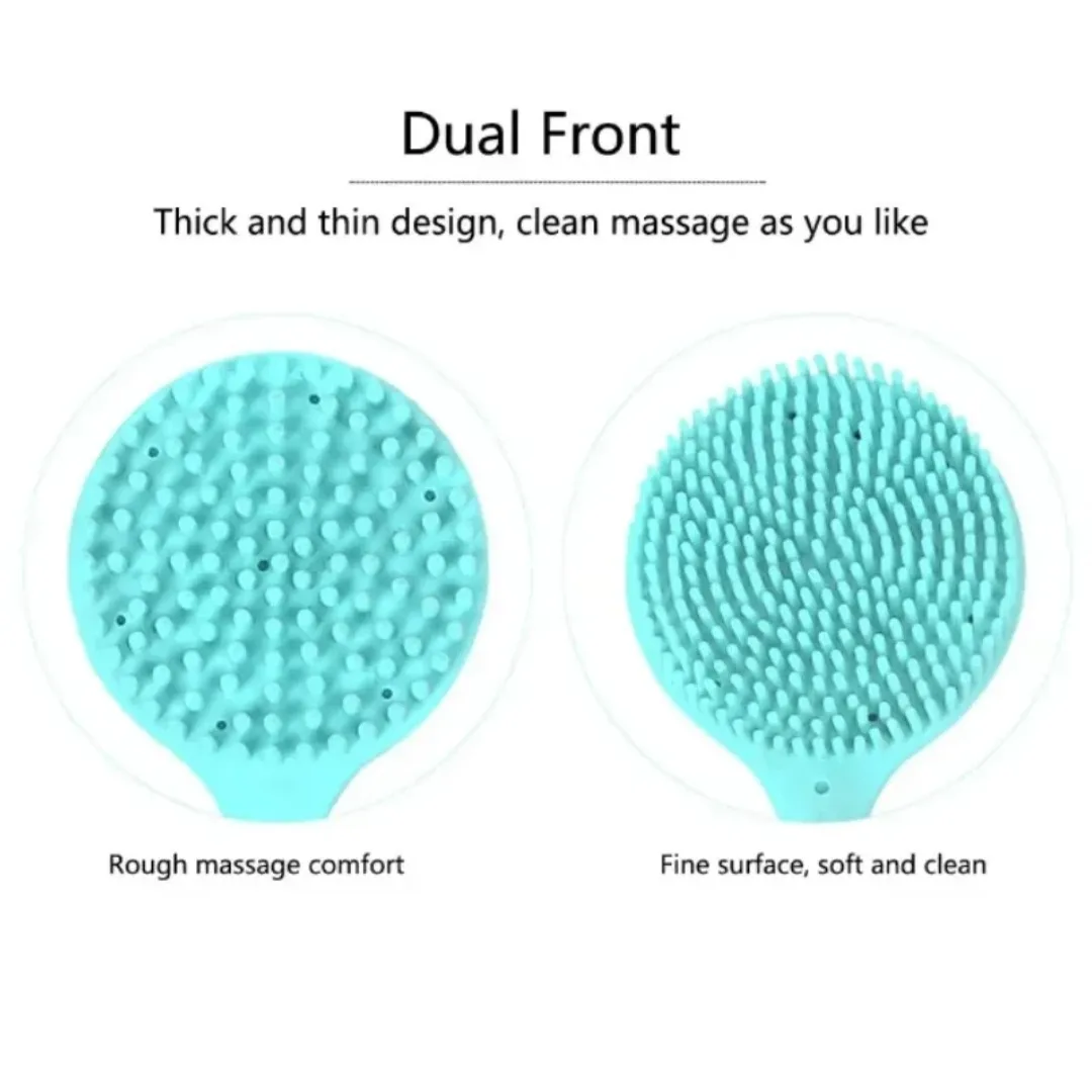 Double-Sided Silicone Long Handle Shower Body Brush for Exfoliating 1pc exfoliating shower brush,bath brush,exfoliating scrubber,exfoliating shower scrubber,exfoliating bath brush
