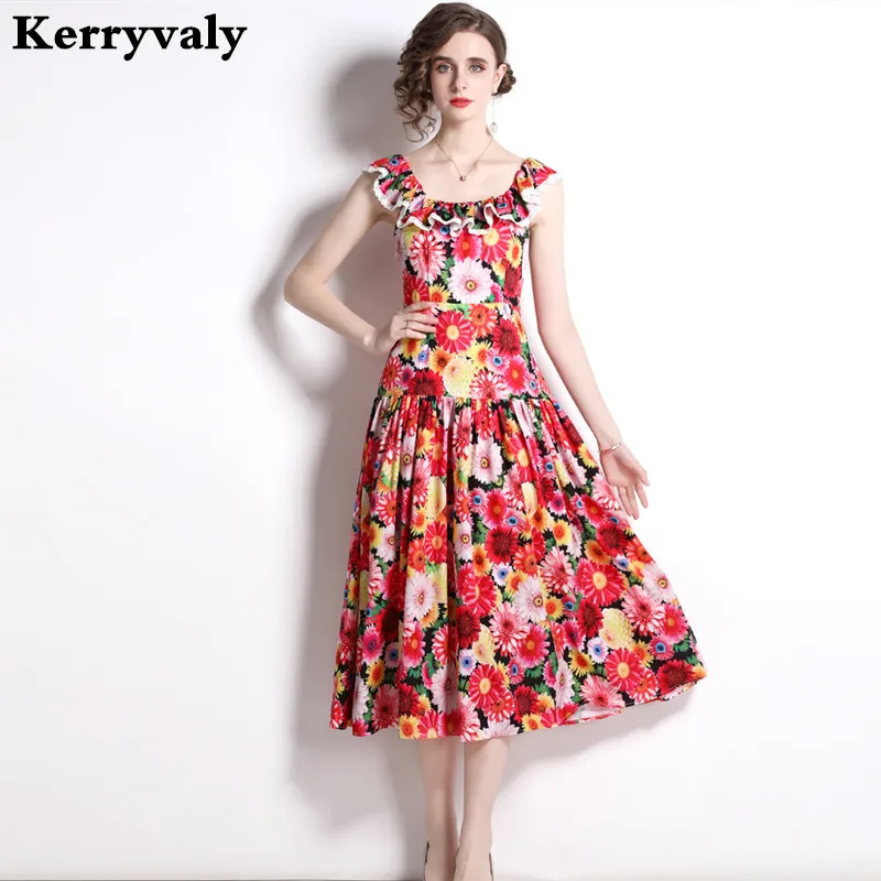 

Summer Holiday Off Shoulder Red Gothic Midi Party Dress Women 2022 Water-soluble Lace Printed Dress Jurk Dames K9908