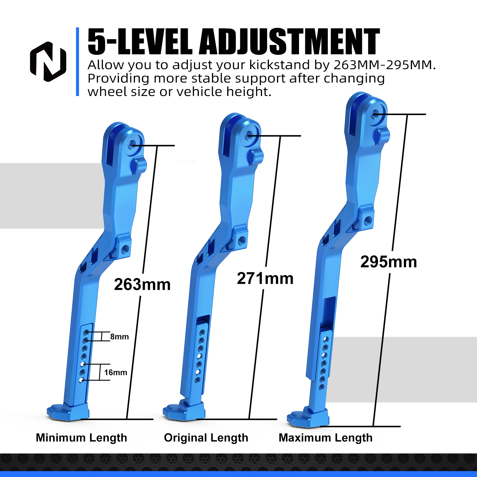 NICECNC Für Sur-Ron Surron Light Bee X S L1E Segway X160 X260 Fußrasten Halterung Paket Unterstützung Klammer Einstellbare Kick Ständer – Detail 2