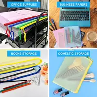 10pcs, A3 Mesh Zipper File Bag,5 colors, waterproof plastic file Bag for organizing school and office supplies, cosmetics, trave 6