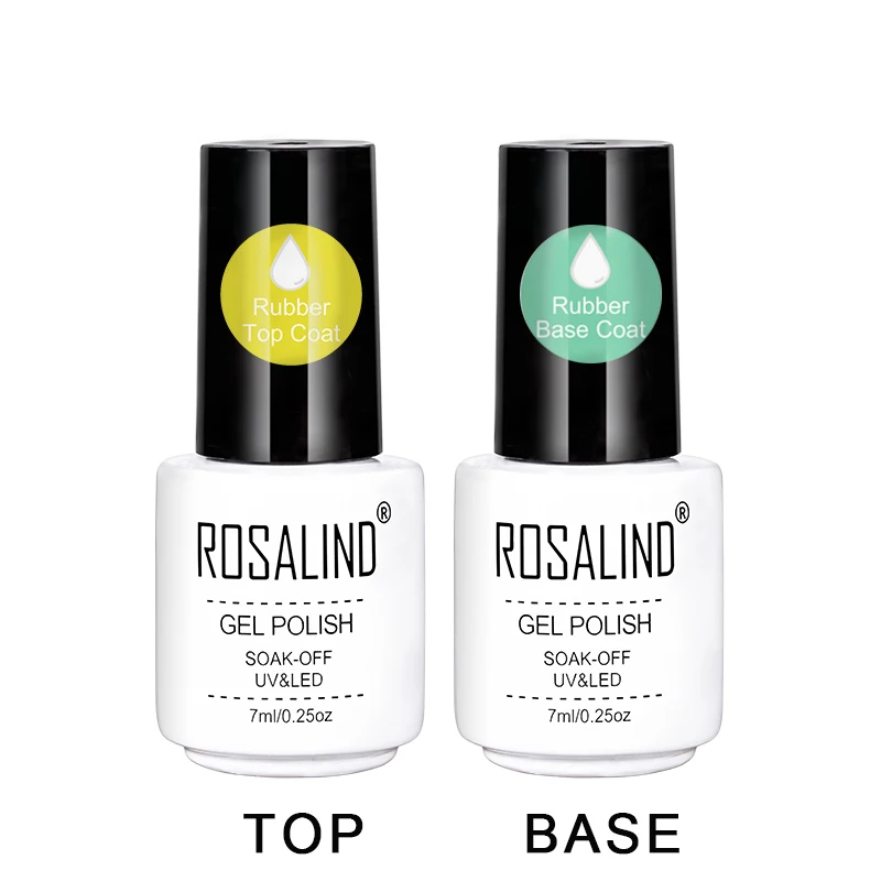 

ROSALIND 7ml Top Base Matt Coat Nail Gel Polish Long Lasting Reinforce Hybrid Varnishes Nail Art Manicure Top Primer Coat UV Gel