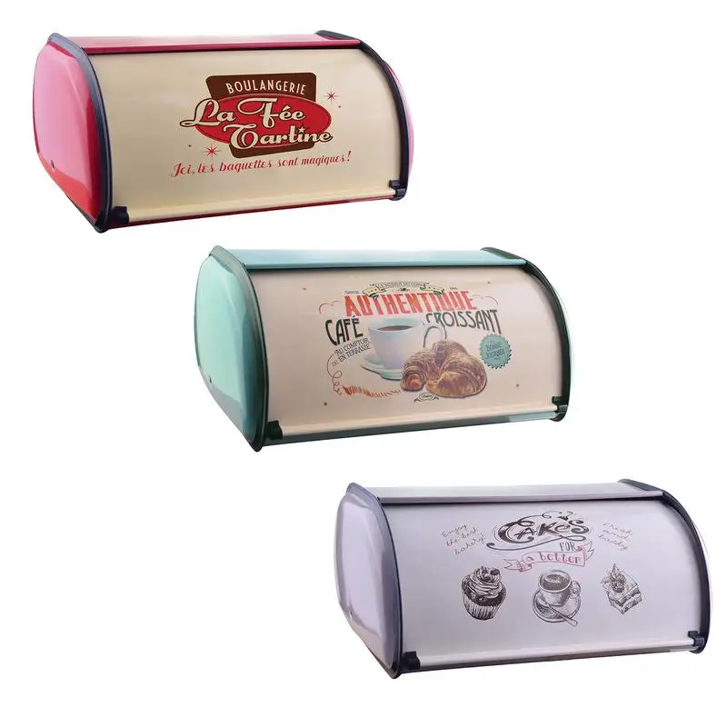 

Metal Bread Storage Box Portable Retro Practical Case Kitchen Storage Organizer Durable Cake Dessert Seal Container For Home