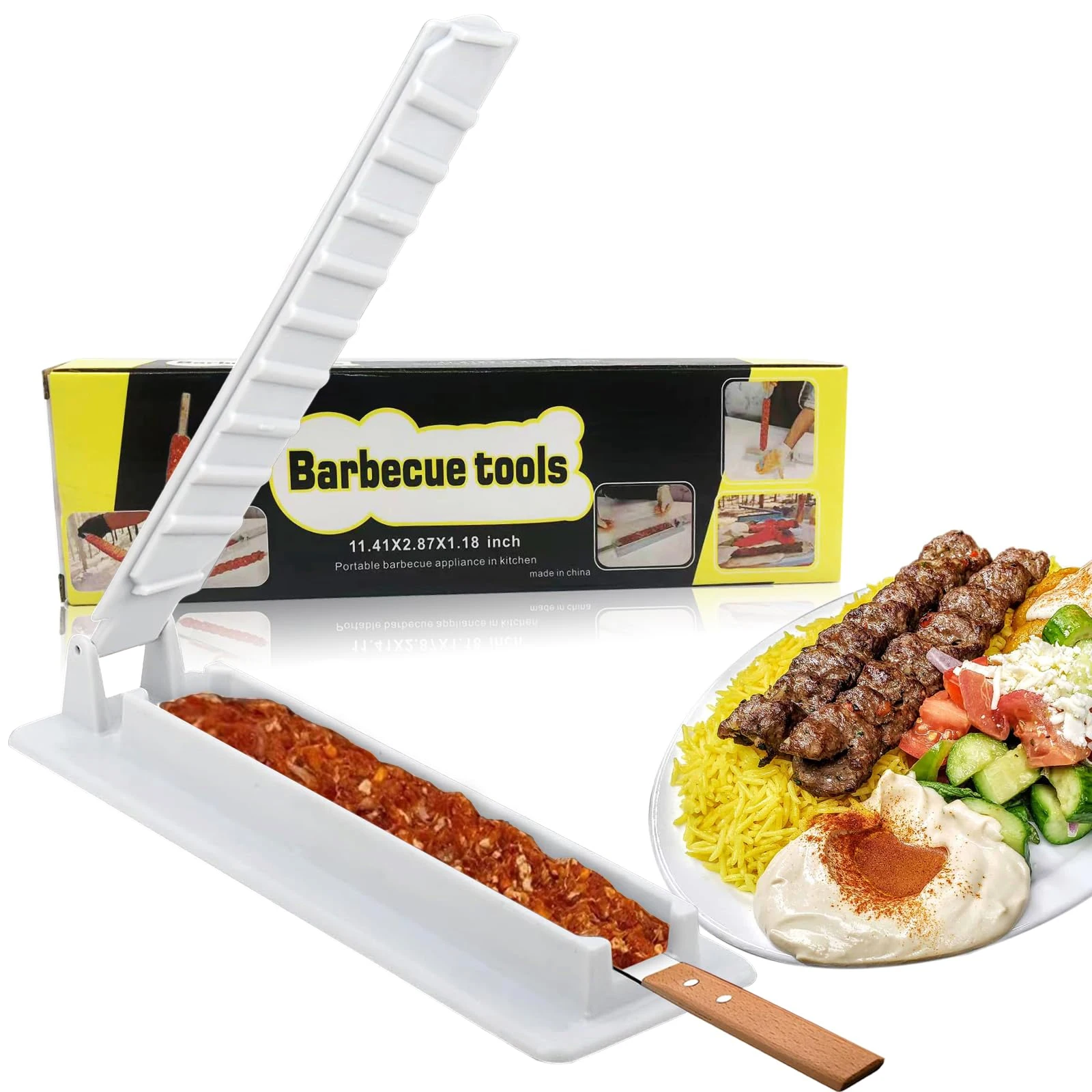 Single Row Kebab Machine BBQ Kebab Machine Press Reusable Plastic Outdoor Picnic Camping Camping Supplies BBQ Tools