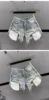 Korean Vintage Blue Sexy Ripped Jeans for Women Patchwork A-line High-waisted Denim Ultra Shorts 4