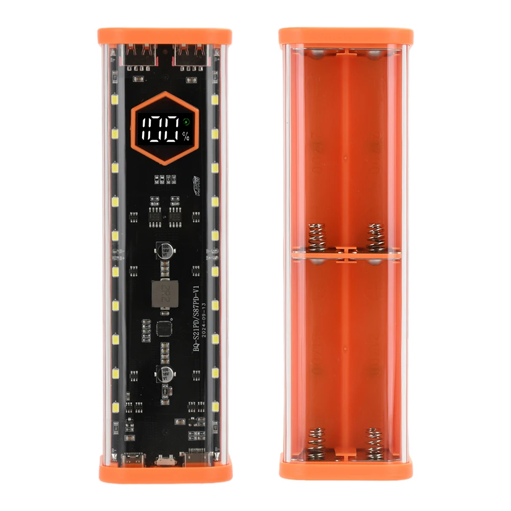 Scatola di immagazzinaggio batteria 8 x 21700 Custodia per banca di potere fai-da-te Display digitale Caricatore rapido doppio USB Custodia per batteria con interfaccia di tipo C - immagine 5