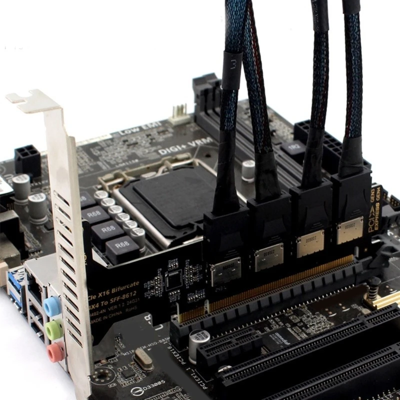 PCIe X16 To Oculink SFF 8612 SFF 8611 Expansion Adapter Fast For Mainboard Multiple Disk Support PCIE X4X4X4X4