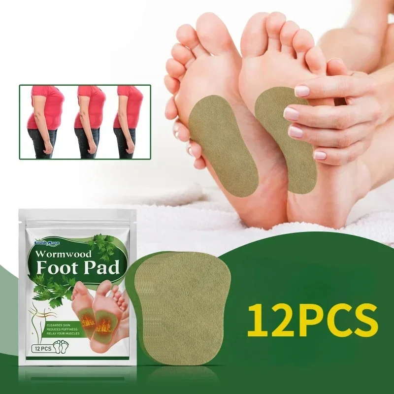 Wormwood Foot Patch 12Pc Heel Fatigue Pain Relieve Stress Detoxification Help Sleeping Body Detox Sticker Detoxifying Foot Patch