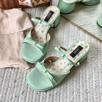 Femmes sandales été bout carré talons hauts chaussures femme tendance extérieure sandales à bout ouvert robe élégante pompes Sandalias De Mujer 4