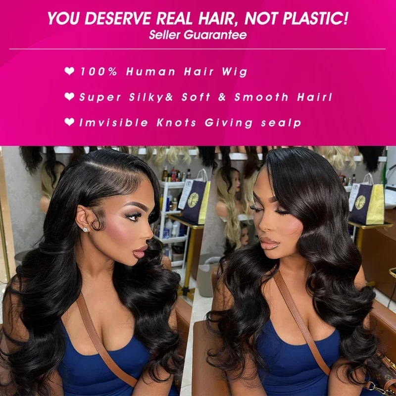 32 Inch Body Wave Human Hair Front Wig 13x6 13x4 Hd Lace Transparent Frontal wig Pre Plucked Brazilian Human Hair Wigs For Women