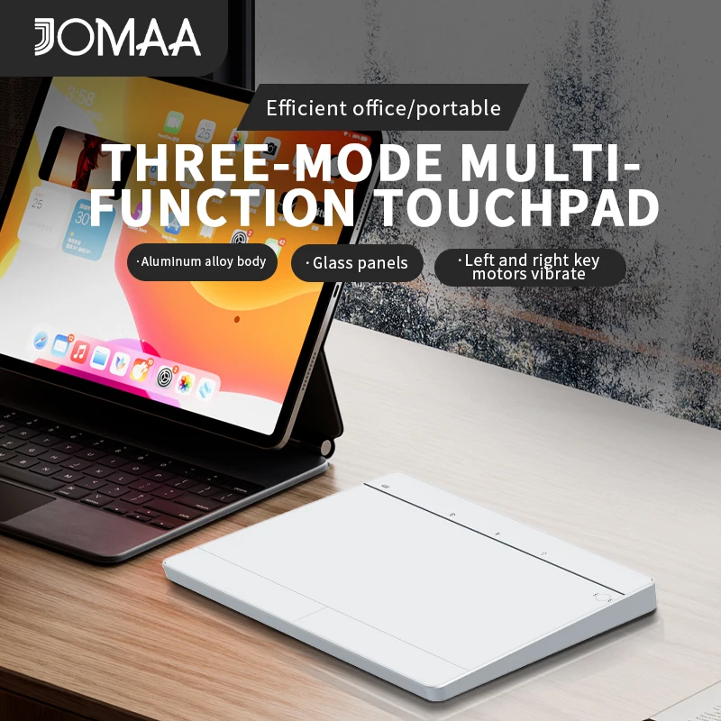 JOMAA Bluetooth Wired Wireless Touchpad Mouse for Windows Portable Rechargeable Wireless Trackpad Mouse with Multi-Gesture