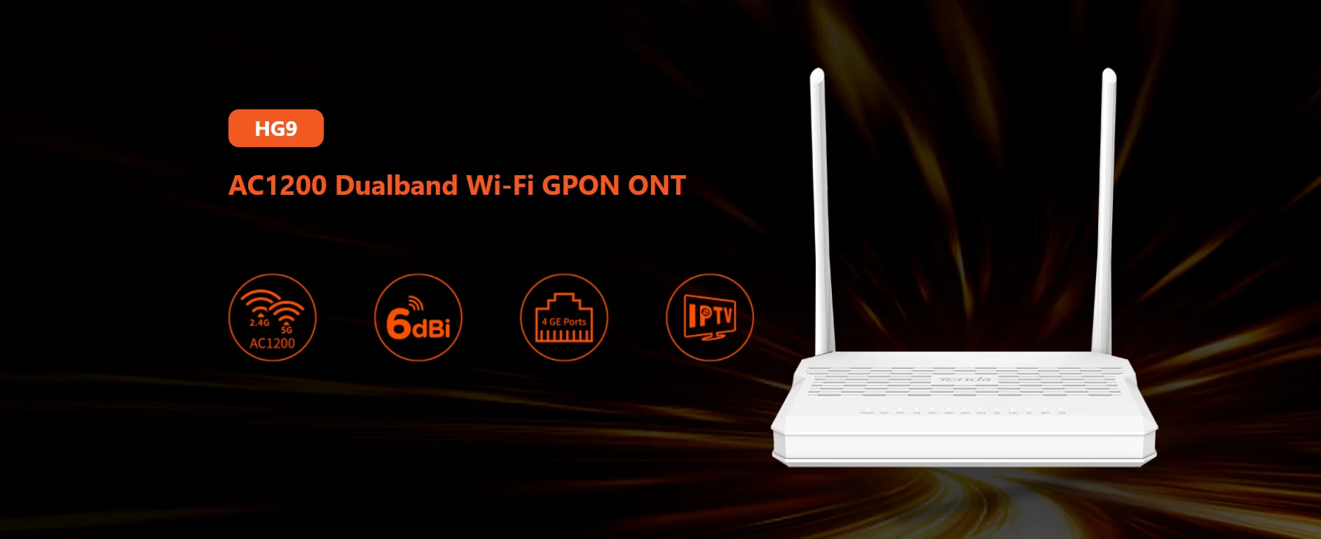 Tenda-enrutador WiFi HG9 GPON AC1200, enrutador de red de fibra óptica,  ONU, módem OLT OMCI TR069 VoIP, llamada telefónica, USB, no EPON -  AliExpress