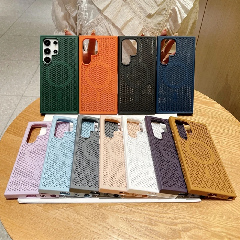 Enhanced Magnetic Wireless Charging Case with Mesh Heat Dissipation
