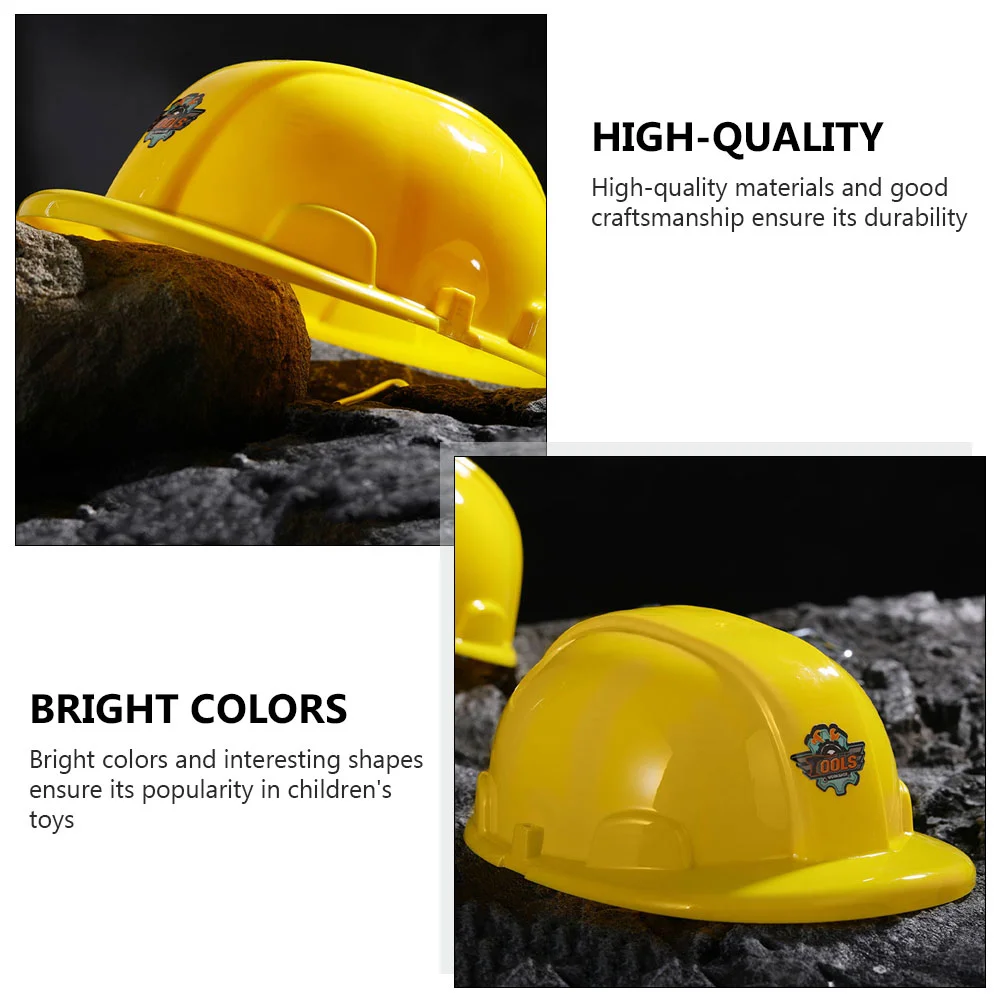 Realistic Construction Party Hats Kids Plastic Hats Party Supplies Simulation Educational Toy Game Boys Gift Yellow party hat carnival hat construction hat