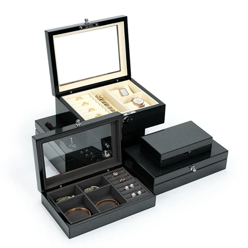 

Jewelry box, high-end and exquisite gift jewelry box, lacquer jewelry ring, necklace, jewelry collection and storage box