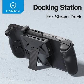 Hagibis 스팀 데크 도킹 스테이션 도크 거치대 허브, HDMI 호환 고속 충전 베이스 액세서리, USB C-RJ45, 4K, 60HZ, 6 in 1