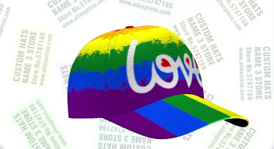 Pride Hat LGBT Cappello da baseball regolabile in cotone stile vintage arcobaleno a forma di cuore GayPride, per uomini e donne, Vino 1, Taglia unica