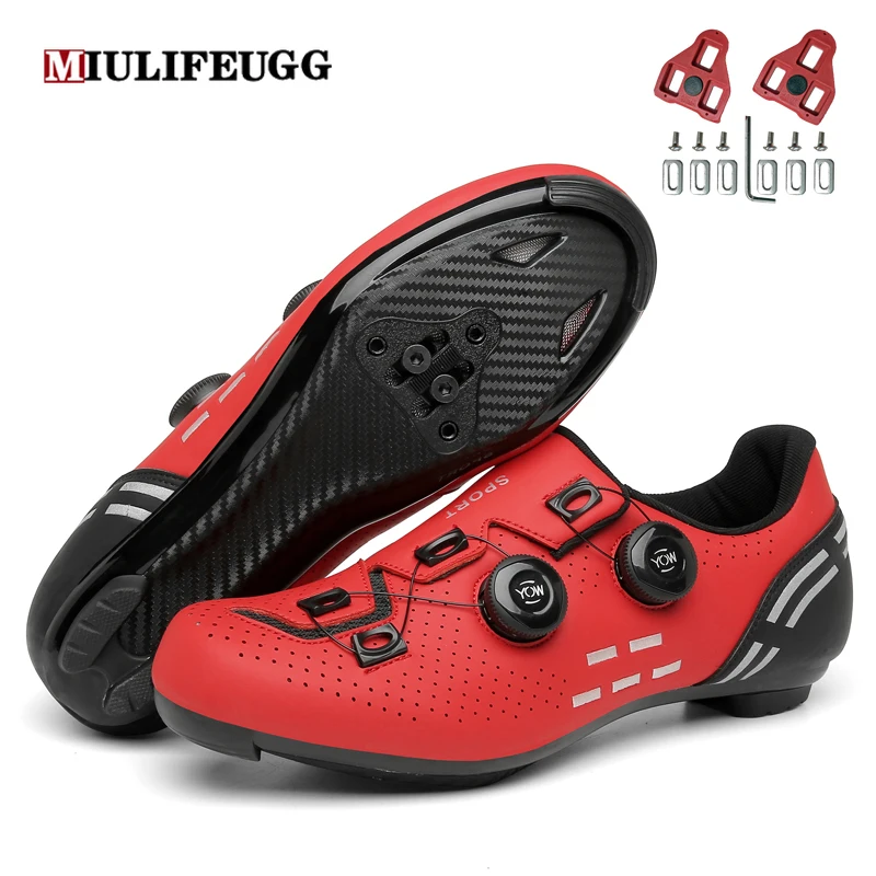 MIULIFEUGG Flat Shoes MTB Speed Route Cycling Sneakers Men Clits Road Dirt Bike Footwear Mountain Racing Women Bicycle Spd Cleat
