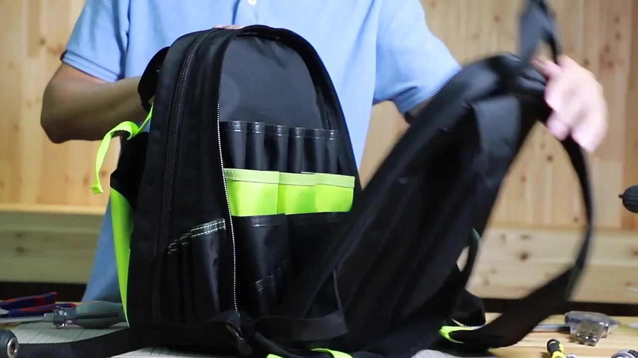 Jakah 42-Pockets Tool Backpack Heavy Duty Tool Organizer