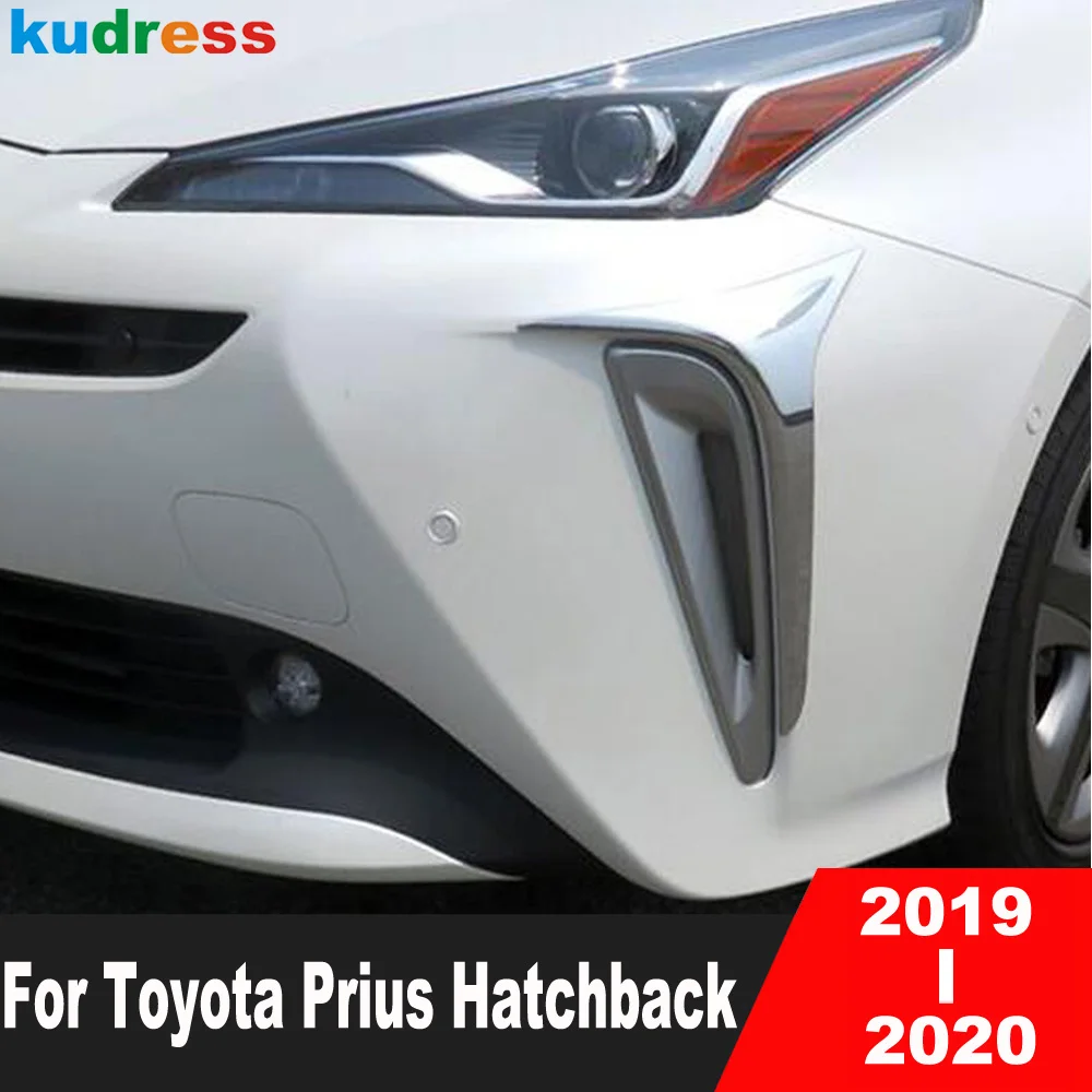 

For Toyota Prius 2019 2020 Hatchback Car Front Fog Light Lamp Eyebrow Cover Trim Foglight Eyelid Triangle Strips Accessories