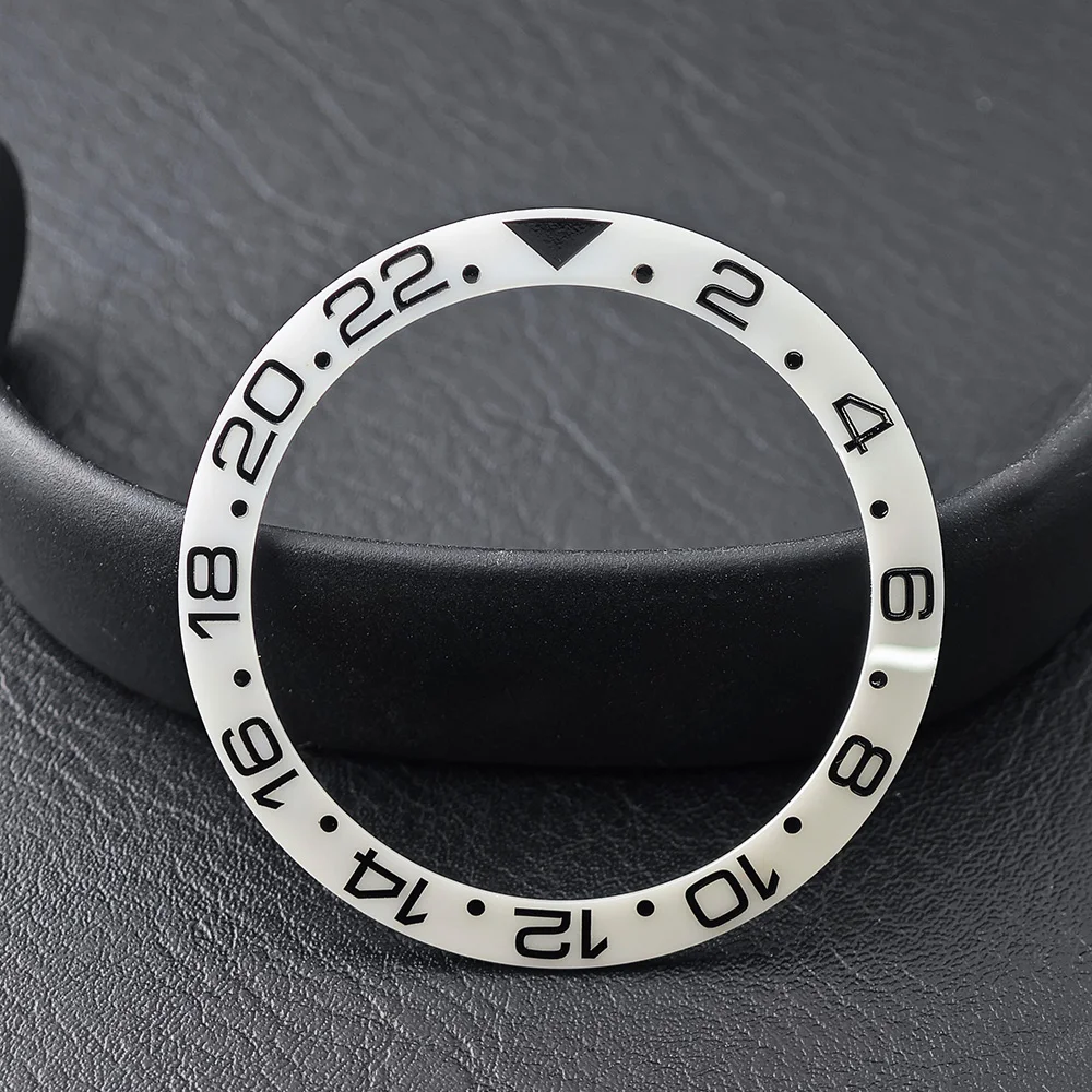Men's Watch Replacement Bezel Insert with Tilted Ceramic and Carbon Fiber Texture