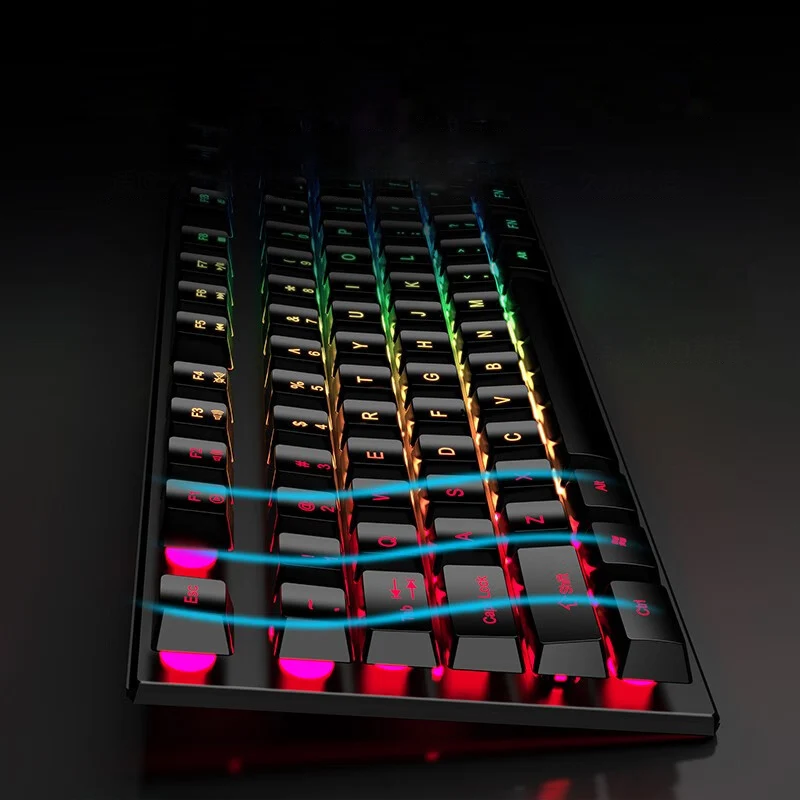 EWEADN Wired Mechanical Gaming Keyboard 104 Keys RGB Backlit, Silent Ergonomic Keyboard for PC Laptop, Windows, Office and Game - 5