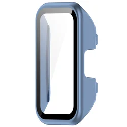 Enhanced Protective Case and Tempered Glass Screen Protector with Anti-Fall Bumper for Huawei Band 8 (Official blue)