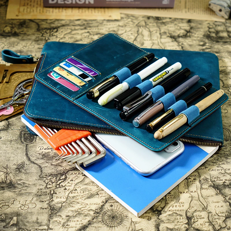 鈴木様専用】ペンケース ラウンドジップ 栃木レザー ラウンド