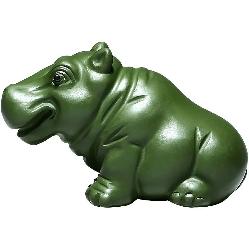 

JIA GUI LUO Purple Clay Tea Pets, Hippo Style Ornament, Yixing Purple Clay Tea Set, Feng Shui Decoration, Lucky N009