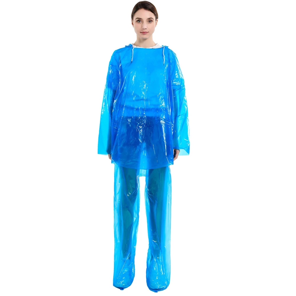 Women Men Disposable Raincoat Not Easy to Tear Disposable Raincoat for Avoiding Getting Sick in the Rain