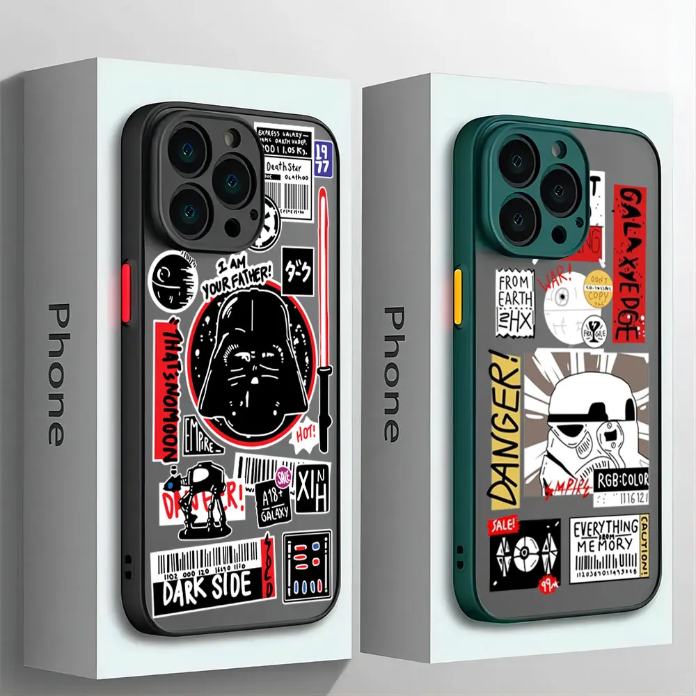 

S-Stars Wars Phone Case For Samsung S23 S22 S21 S20 S10 FE Note20 Note10 Plus Ultra Lite 5G Matte Transparent Cover