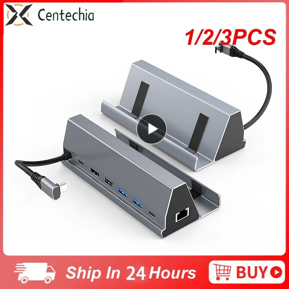 

1/2/3 шт. в 1 USB 3.0 4K 60 Гц Тип C концентратор 7 портов RJ45 3,0 Мбит/с PD 1000 Вт USB C зарядное устройство подставка держатель для паровой док-станции