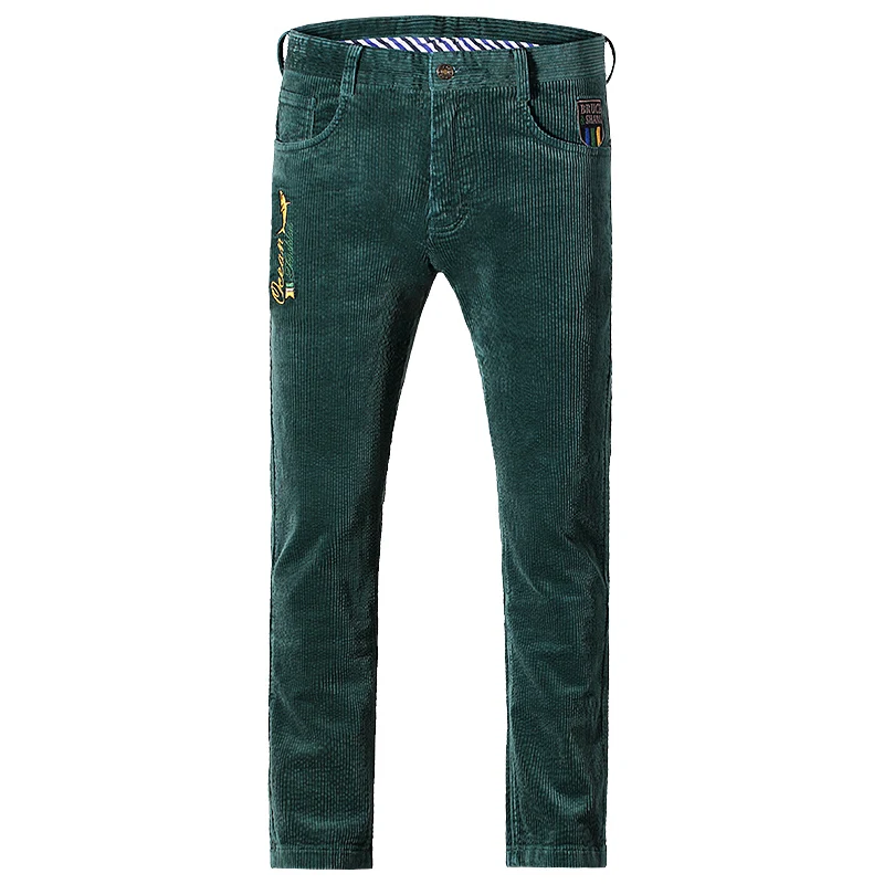 New  Men's Pants Casual Corduroy Winter Trousers Straight Leg Loose Style Stretching  Korean luxury fashion Smart Big szie