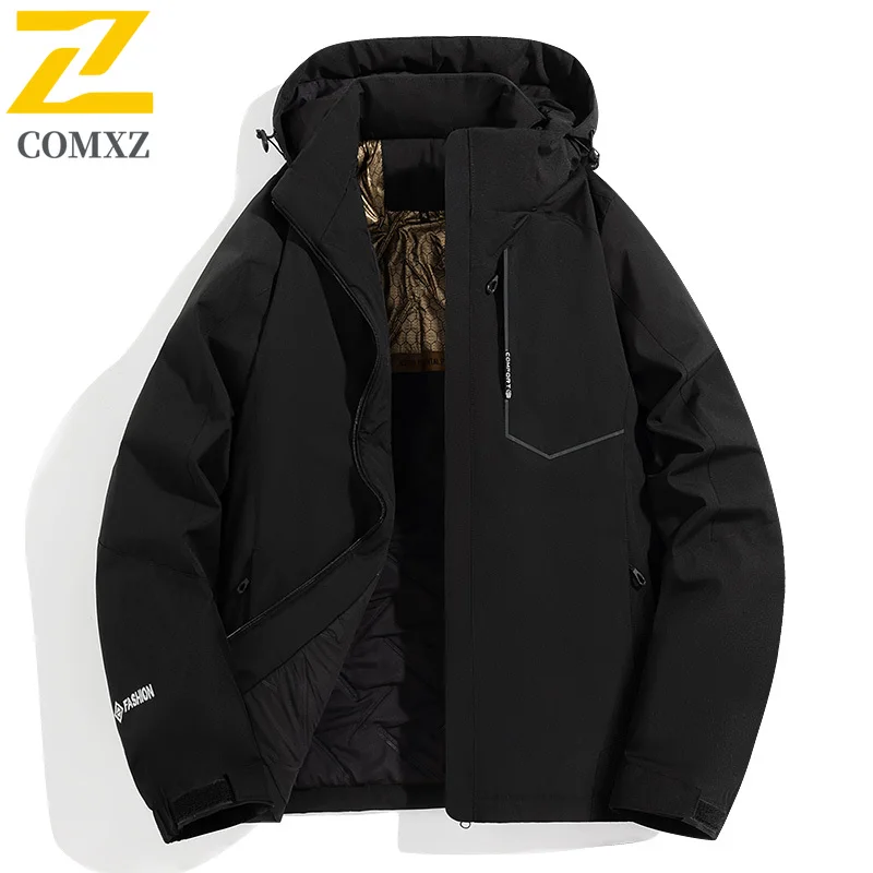 EiAO windbreaker Couple's Graphene Padded  Waterproof Windproof Colorblock Parka for Winter Camping Fishing Extreme Jackets 2025