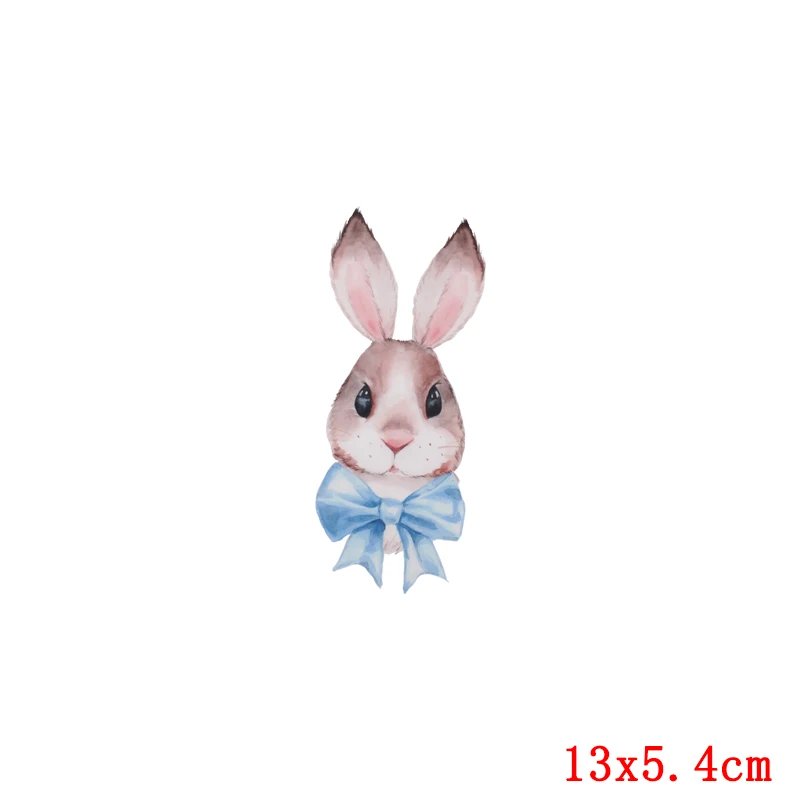 Prajna Cute Rabbit Series Patches Iron On Transfers Vynil Heat Transfer Cartoon Ironing Stickers On Kids T-shirt Cloth Applique 